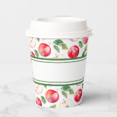 Groene strepen & rode appels  papieren bekers (Achterkant)