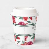 Groene Strepen & Rode Granaatappel  Papieren Bekers (Rechts)