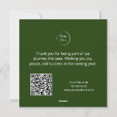 Groene Strepen & Rode Strik Aangepaste Zakelijke G Feestdagenkaart (Achterkant)