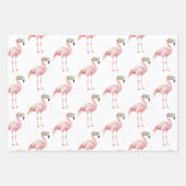 Groene Strepen Roze Flamingo Palmbomen Verjaardag Inpakpapier Vel (Voorkant 3)