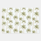 Groene Strepen Roze Flamingo Palmbomen Verjaardag Inpakpapier Vel (Voorkant 2)