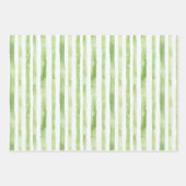 Groene Strepen Roze Flamingo Palmbomen Verjaardag Inpakpapier Vel (Voorkant)