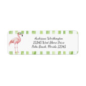 Groene Strepen Roze Flamingo Strand Bruidsjurk Sho Etiket (Voorkant)