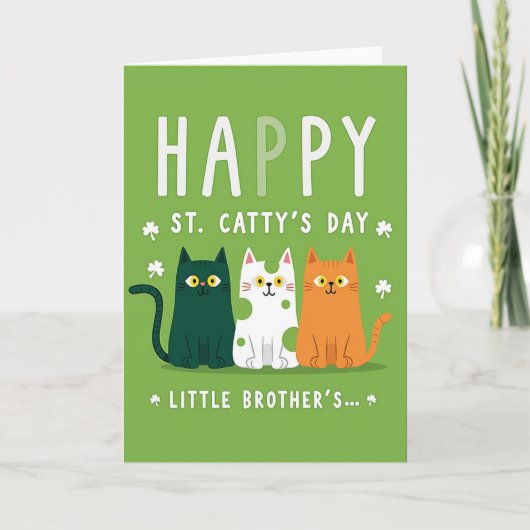 Groene Strepen St. Katten Dag Kaart (Voorkant)