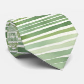 Groene Strepen  Stropdas (Opgerold)