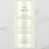 Groene Strepen Trouwmenu Menu (Voorkant)