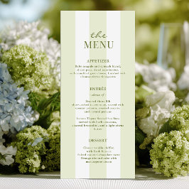 Groene Strepen Trouwmenu Menu