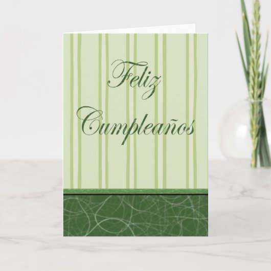 Groene strepen van de Verjaardag van Cumpleaños Kaart (Voorkant)