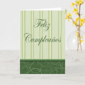 Groene strepen van de Verjaardag van Cumpleaños Kaart (Gele Bloem)