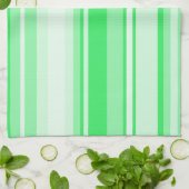 Groene strepen van lente theedoek (Gevouwen)