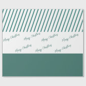 Groene strepen | Vrolijk kerstfeest Cadeaupapier (Vlak)