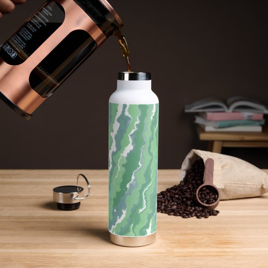 Groene Strepen Waterfles (Koffie)