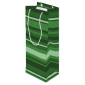 Groene strepen wijn cadeautas (Achterkant Gekanteld)