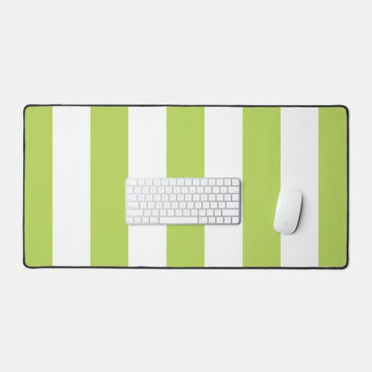 Groene strepen, witte strepen, gestreept patroon bureaumat (Keyboard & Muis)