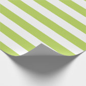 Groene strepen, witte strepen, gestreept patroon cadeaupapier (Hoek)