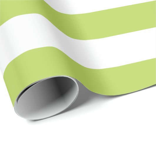 Groene strepen, witte strepen, gestreept patroon cadeaupapier (Rol Hoek)