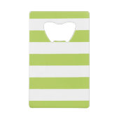 Groene strepen, witte strepen, gestreept patroon creditkaart flessenopener (Voorkant)