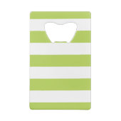 Groene strepen, witte strepen, gestreept patroon creditkaart flessenopener (Achterkant)