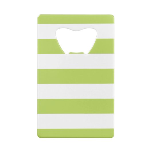 Groene strepen, witte strepen, gestreept patroon creditkaart flessenopener (Achterkant)