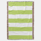 Groene strepen, witte strepen, gestreept patroon deken (Voorkant Verticaal)