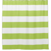 Groene strepen, witte strepen, gestreept patroon douchegordijn (Voorkant)