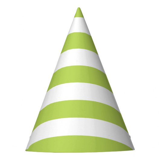 Groene strepen, witte strepen, gestreept patroon feesthoedjes (Voorkant)