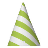 Groene strepen, witte strepen, gestreept patroon feesthoedjes (Rechts)