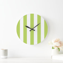 Groene strepen, witte strepen, gestreept patroon grote klok