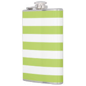 Groene strepen, witte strepen, gestreept patroon heupfles (Links)