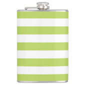 Groene strepen, witte strepen, gestreept patroon heupfles (Voorkant)
