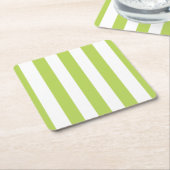 Groene strepen, witte strepen, gestreept patroon kartonnen onderzetters (Schuin)