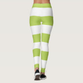 Groene strepen, witte strepen, gestreept patroon leggings (Achterkant)