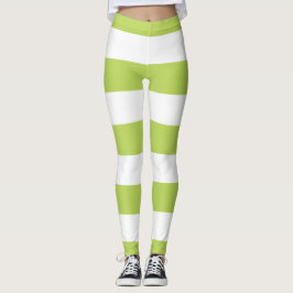 Groene strepen, witte strepen, gestreept patroon leggings
