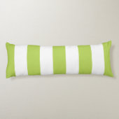 Groene strepen, witte strepen, gestreept patroon lichaamskussen (Achterkant)