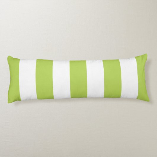 Groene strepen, witte strepen, gestreept patroon lichaamskussen (Achterkant)