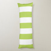 Groene strepen, witte strepen, gestreept patroon lichaamskussen (Achterkant (Verticaal))