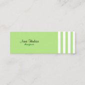 Groene strepen, witte strepen, gestreept patroon mini visitekaartje (Voorkant)
