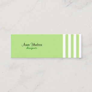 Groene strepen, witte strepen, gestreept patroon mini visitekaartje
