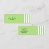 Groene strepen, witte strepen, gestreept patroon mini visitekaartje (Voorkant / Achterkant)