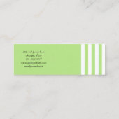 Groene strepen, witte strepen, gestreept patroon mini visitekaartje (Achterkant)