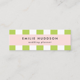 Groene strepen, witte strepen, gestreept patroon mini visitekaartje