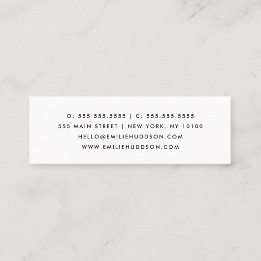 Groene strepen, witte strepen, gestreept patroon mini visitekaartje (Achterkant)