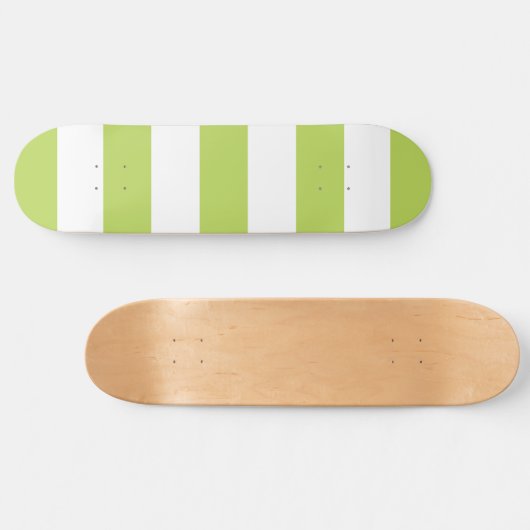 Groene strepen, witte strepen, gestreept patroon persoonlijk skateboard (Horizontaal)
