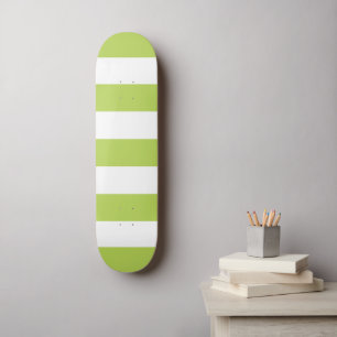 Groene strepen, witte strepen, gestreept patroon persoonlijk skateboard
