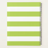 Groene strepen, witte strepen, gestreept patroon planner (Achterkant)