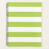 Groene strepen, witte strepen, gestreept patroon planner (Voorkant)