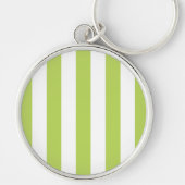 Groene strepen, witte strepen, gestreept patroon sleutelhanger (Voorkant)