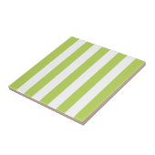 Groene strepen, witte strepen, gestreept patroon tegeltje (Zijkant)