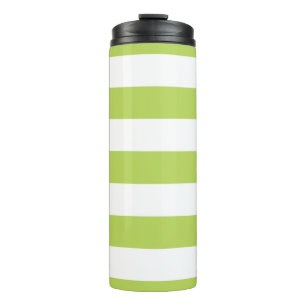 Groene strepen, witte strepen, gestreept patroon thermosbeker
