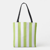 Groene strepen, witte strepen, gestreept patroon tote bag (Achterkant)